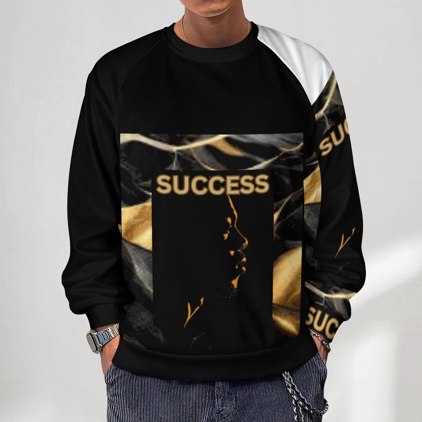 280gsm Men's Crewneck Sweatshirt Raglan A27H (All-Over Printing)
