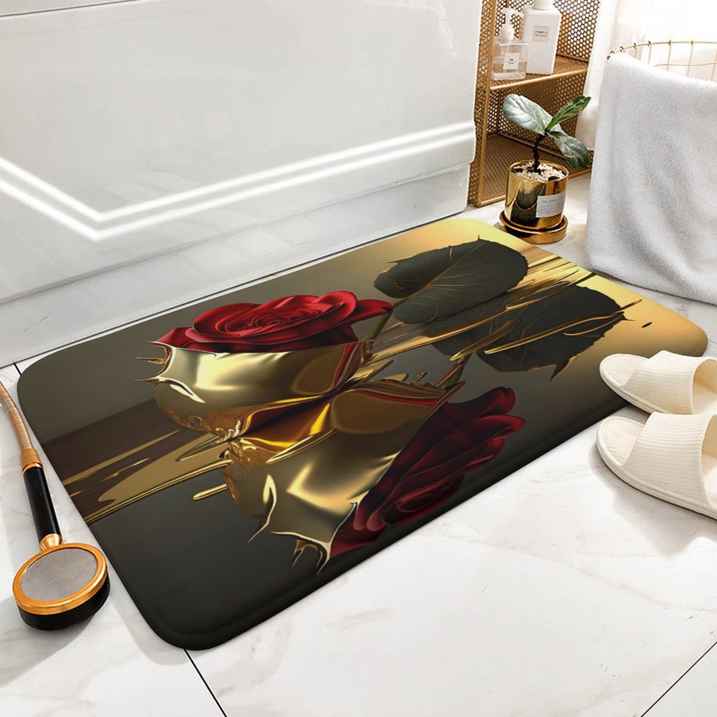 ROSE IN GOLD Coral Velvet Rug-15.7"x23.6"/ 40x60cm