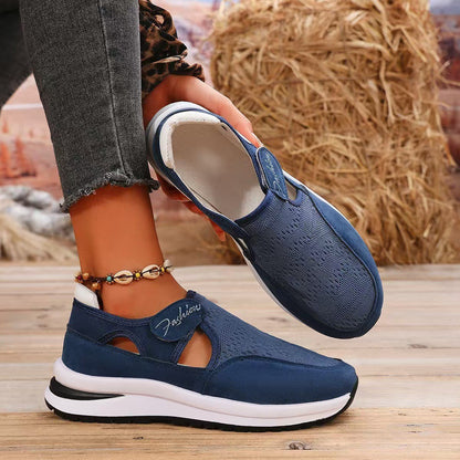 Mesh Round Toe Sneakers (red/navy/black/pink)