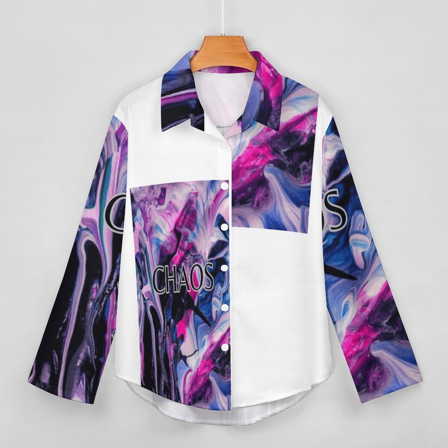CHAOS Women's Irregular Hem Shirt-*SMALL-8XL