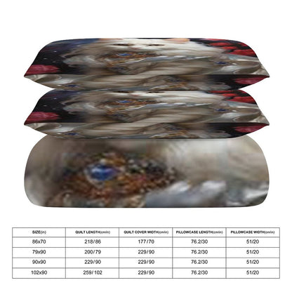 3-Piece Bedding Set-86"×70"/ 218×177cm (Dual-sidede Printing)