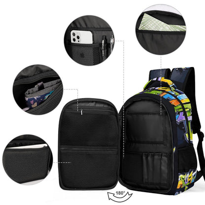 COLORFUL GRAFFITI Multi-Pocket Backpack