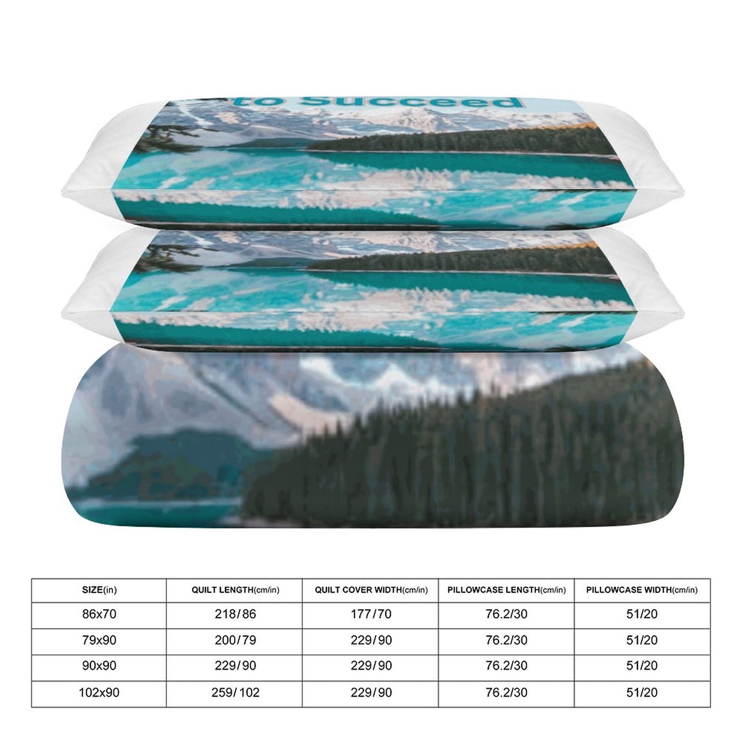 3-Piece Bedding Set-86"×70"/ 218×177cm (Dual-sidede Printing)