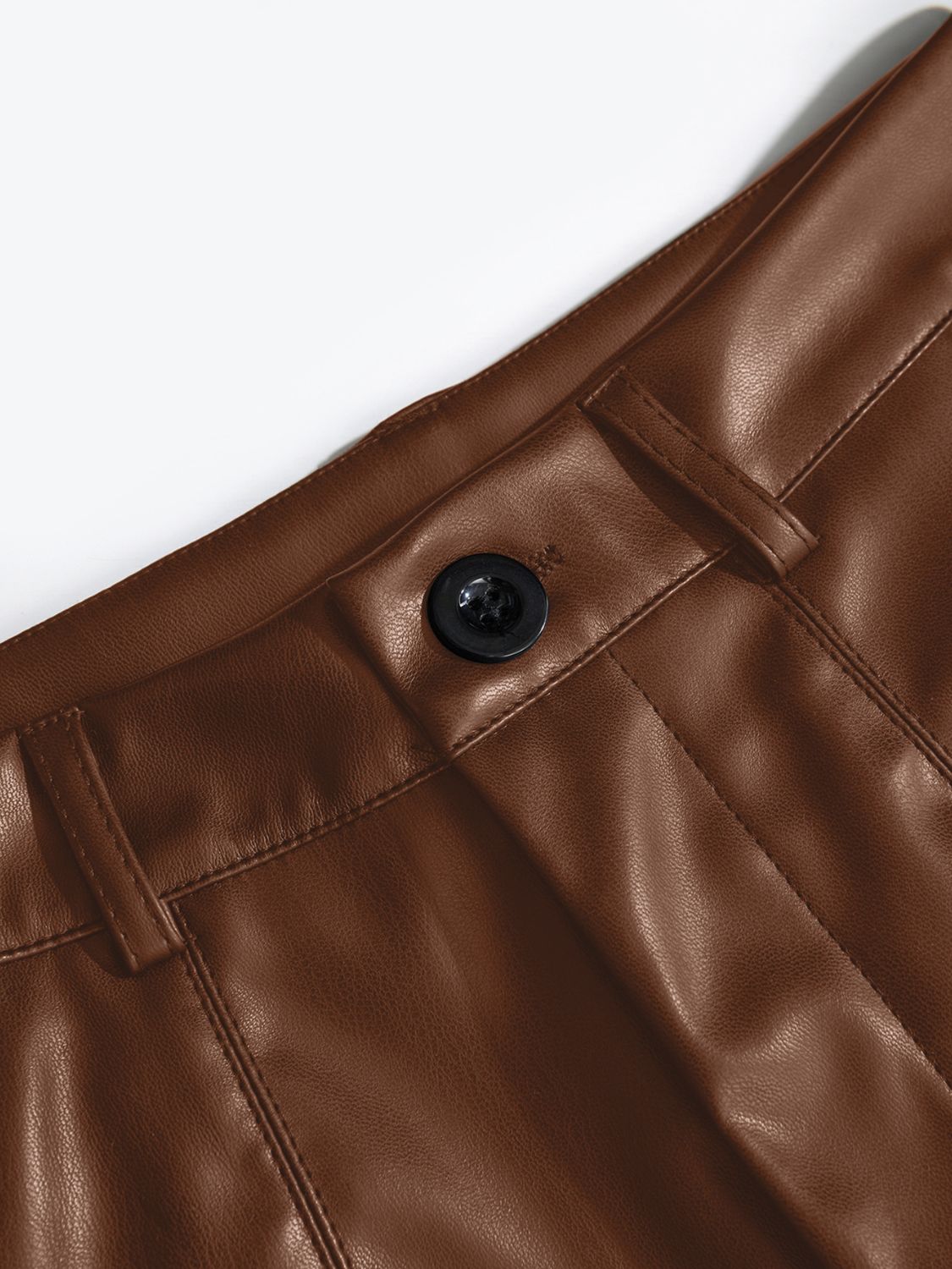 PU Leather High Rise Shorts (black/brown/burgundy)-SMALL-XL