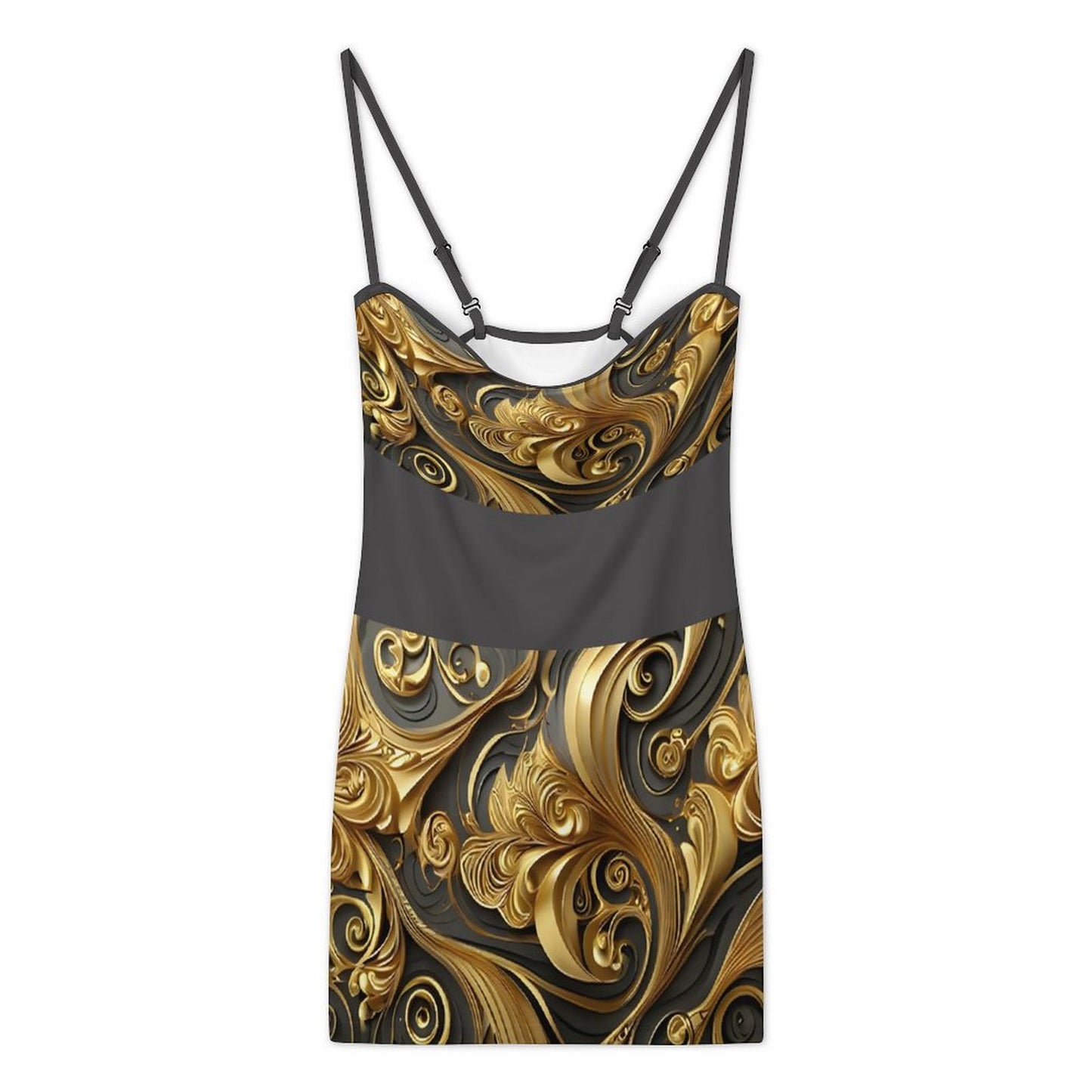 Slim Fit Spaghetti Strap Dress for Women(All-Over Printing)
