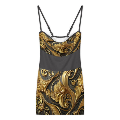 Slim Fit Spaghetti Strap Dress for Women(All-Over Printing)