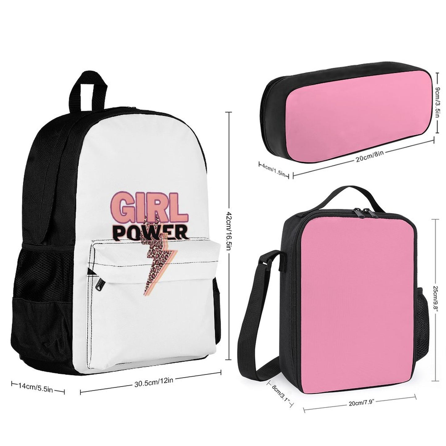 Set of 3 Bags (Shoulder Bag Lunch Bag & Pencil Pouch)