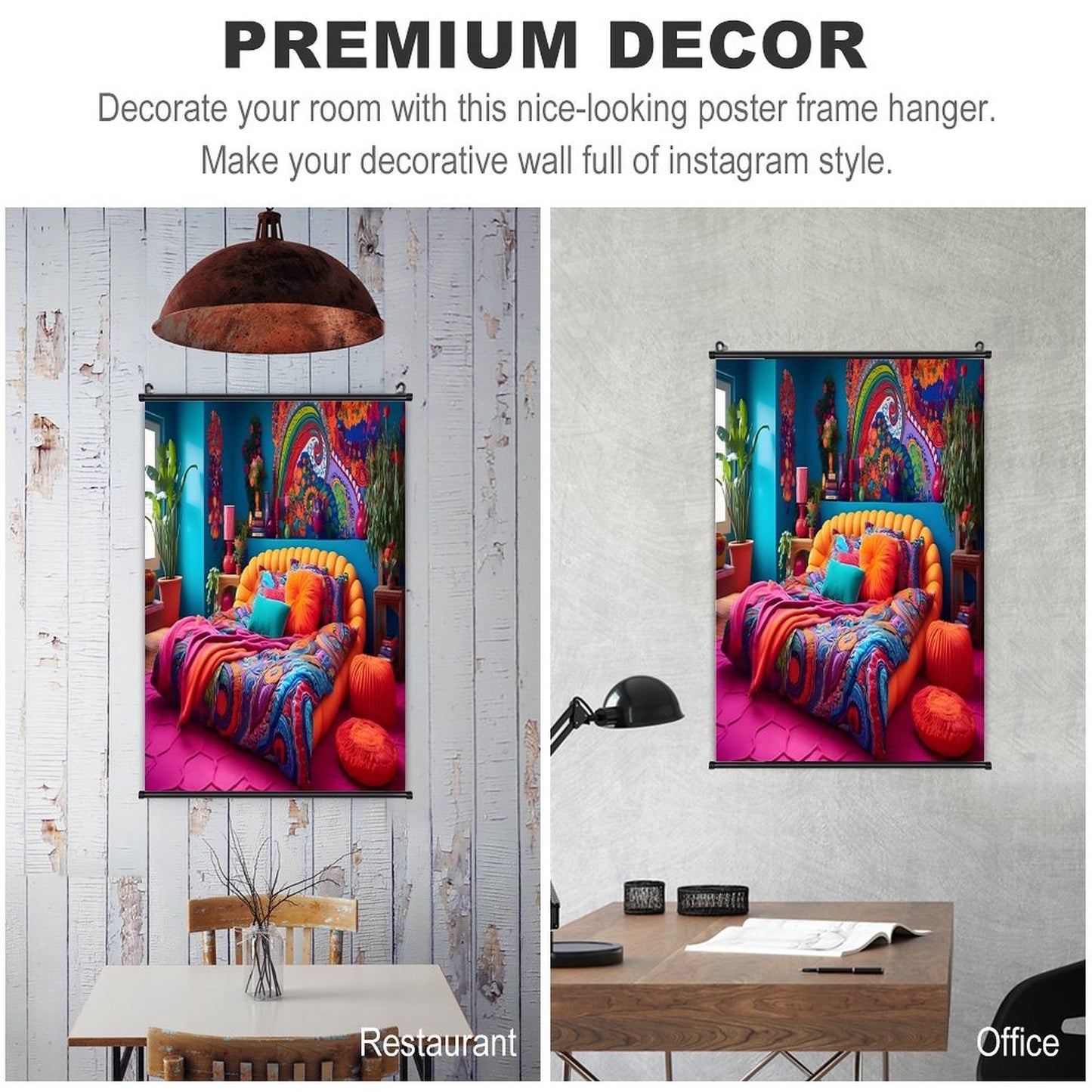 Canvas Hanging Poster with Scrolls-16"x24"/ 40x60cm