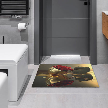ROSE IN GOLD Crystal Velvet Bedroom Floor Mat