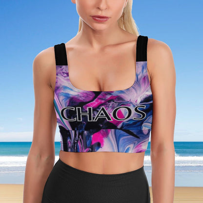 CHAOS Custom Sports Bra (black)-SMALL-2XL