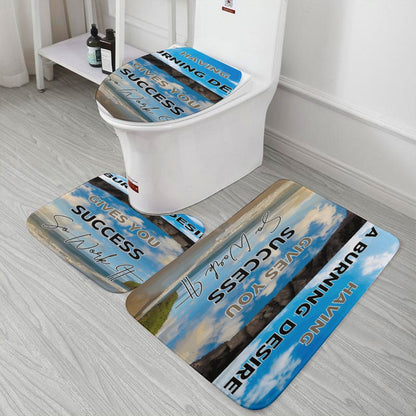 Coral Velvet Restroom Rug Set of 3-15.7"x23.6"/ 40x60cm