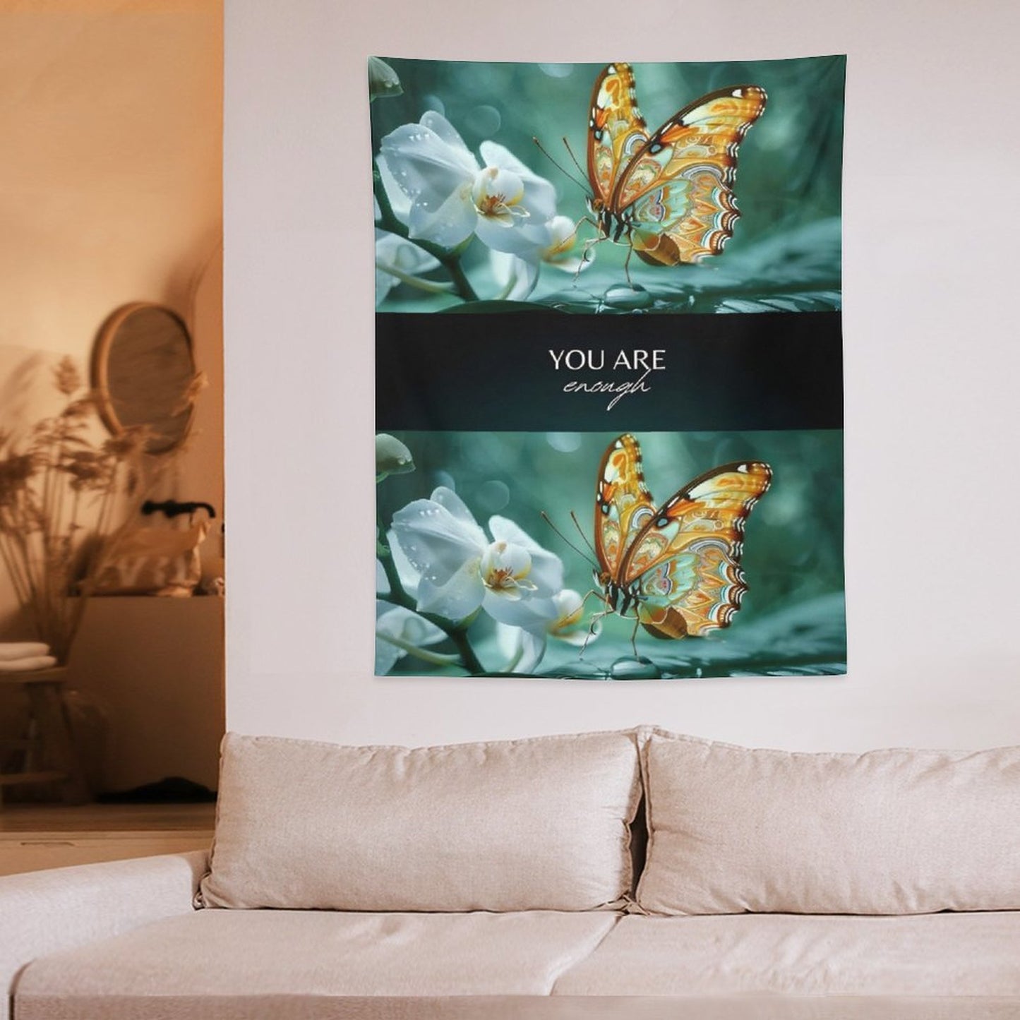Wall Art with Vertical Tapestry-YOU ARE ENOUGH