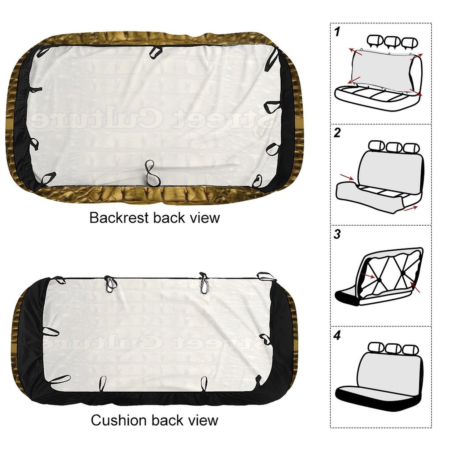STREET CULTURE Alligator Back Seat Cover for Cars (high quality softness)