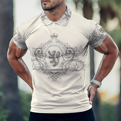 Custom Polo Shirts with All-Over printing Design Straight B612