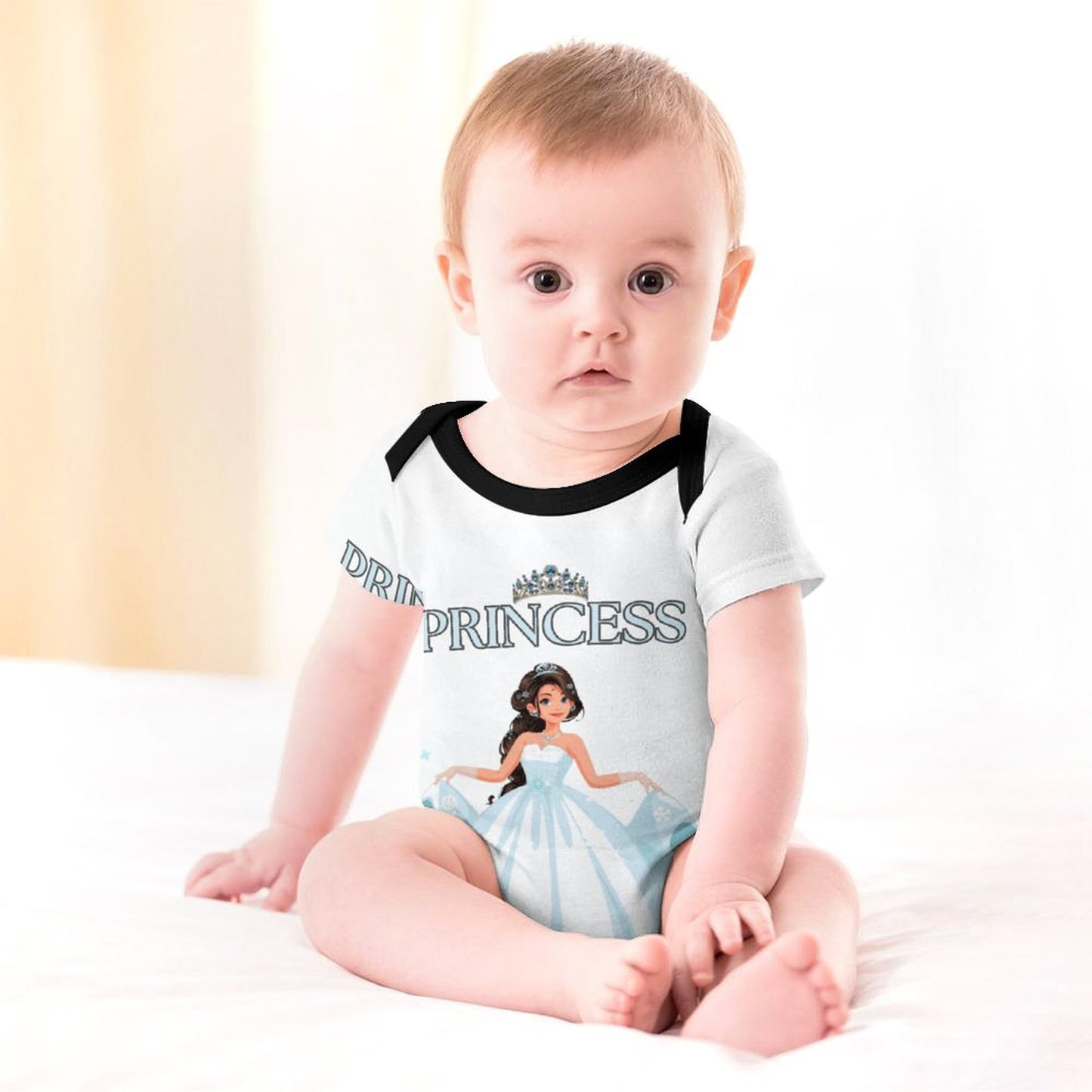 220gsm Faux Cotton Short Sleeve Baby Romper 349P (All-over Printing)