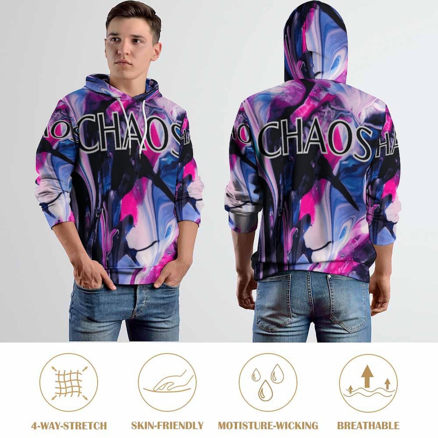 CHAOS Hoodie Double Layer Cap-SMALL-6XL