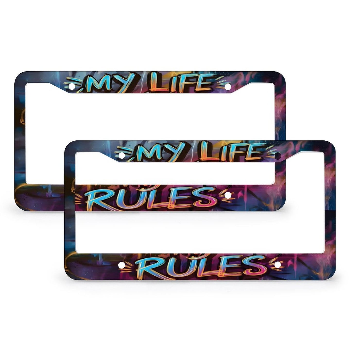 License Plate Frames with 4 Round Holes (1 Pair)