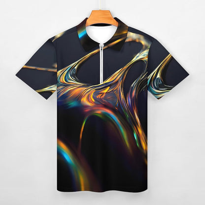 Men's Short Sleeve POLO Shirt with Zipper B470 (All-Over Printing)