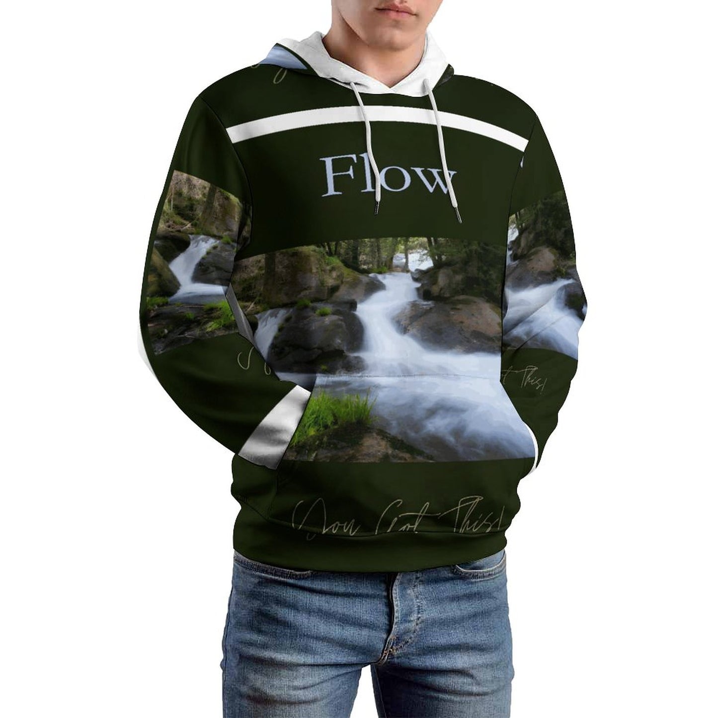 230gsm Men's Personalized Hoodie with Double-layer Cap (All-Over Printing)