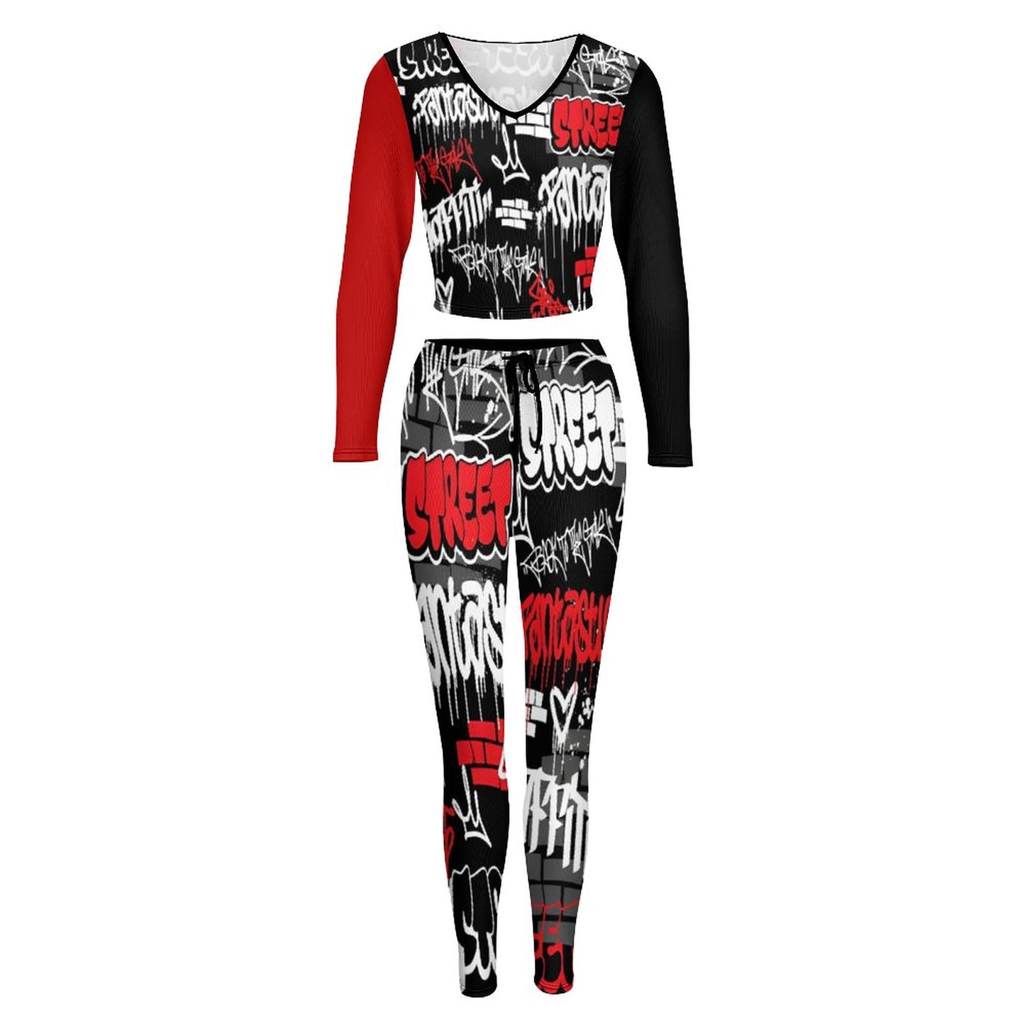 V neck Sweatshirt Set  NZ153 (All-Over Printing)