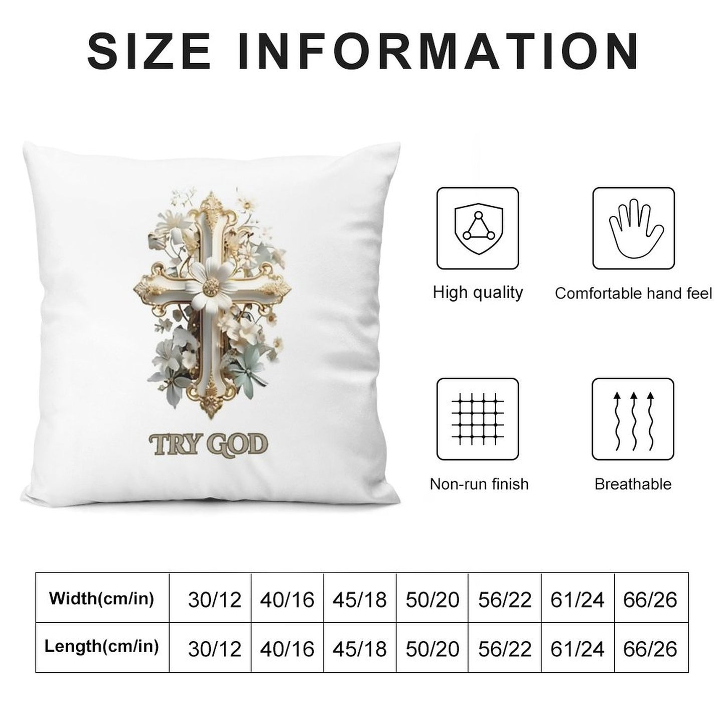 Short Plush Pillow Cover(Dual-sided Printing)-TRY GOD