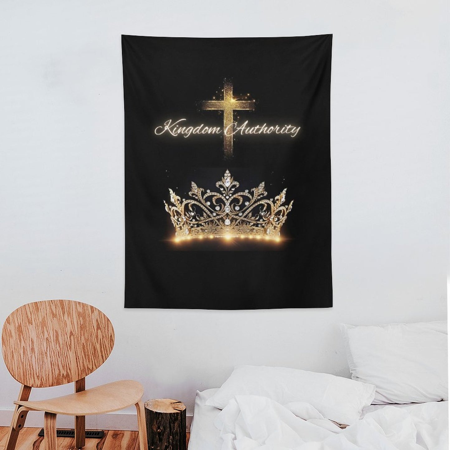 Wall Art with Vertical Tapestry