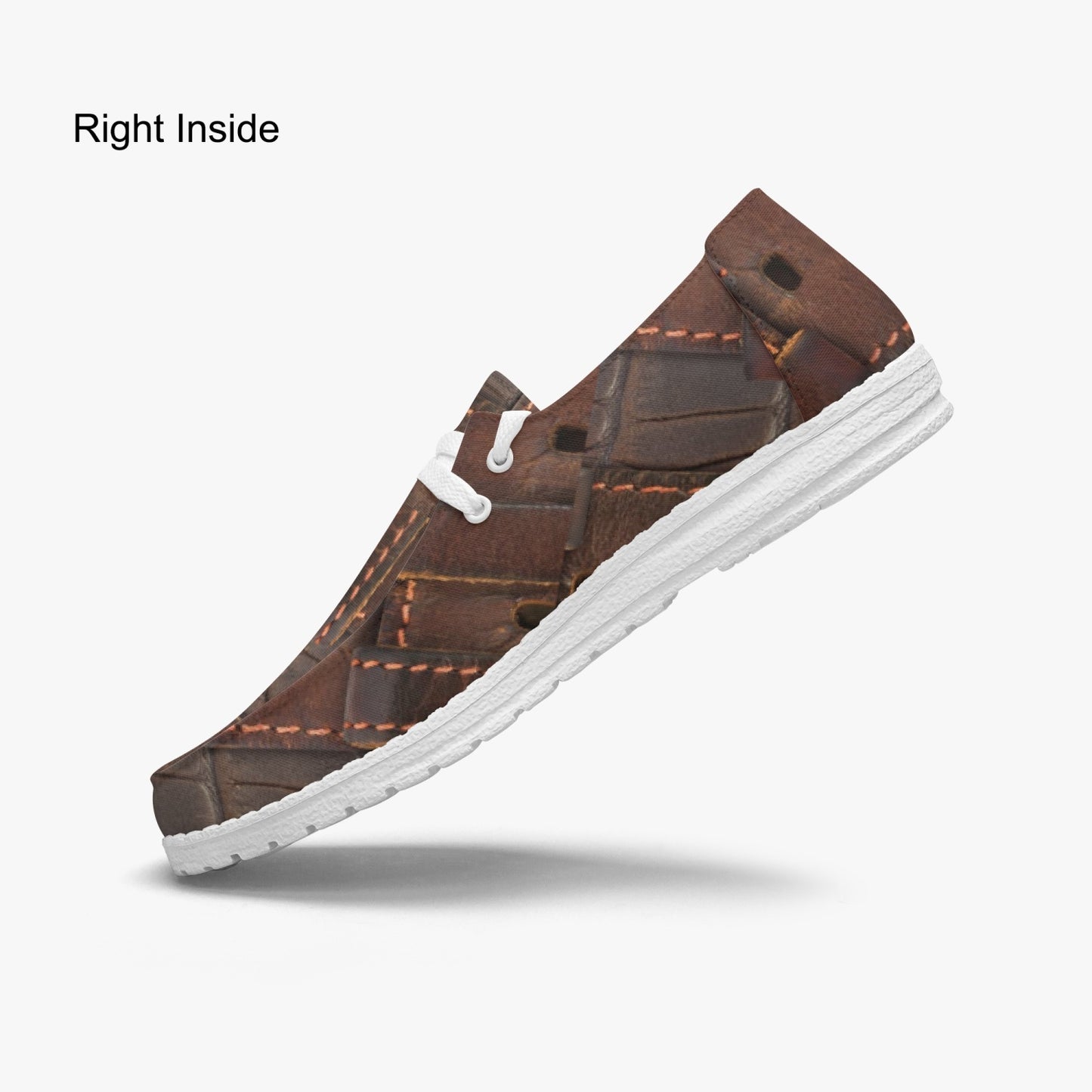 RUGGED LEATHER BUCKLE Print Lace-up Loafers