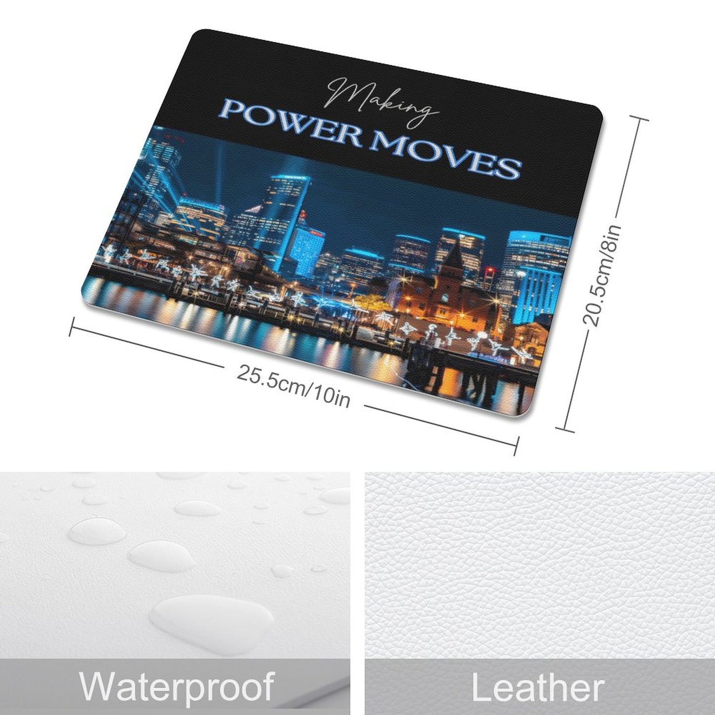 MAKING POWER MOVES PU Leather Mouse Pad
