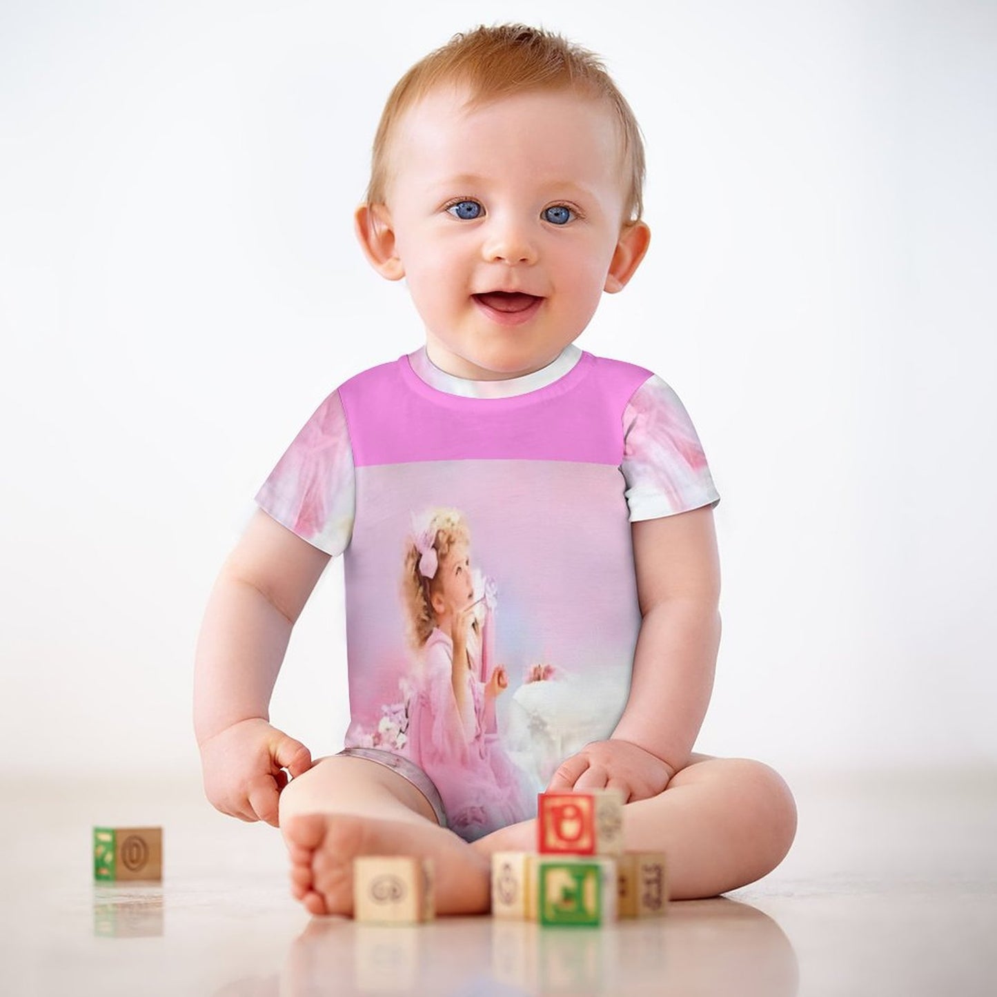 Short Sleeve Baby Bodysuit Romper PLR (All-Over Printing)