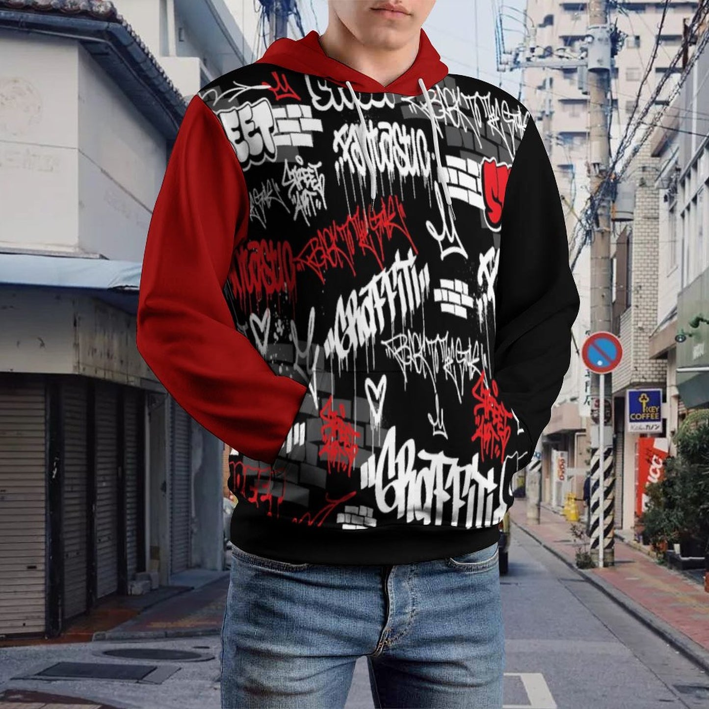 230gsm Men's Cool Hoodie with Double-layer Cap (All-Over Printing)