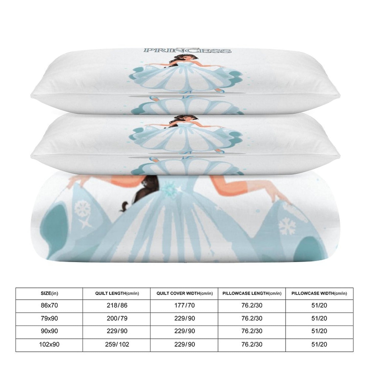 3-Piece Bedding Set-90"x90"/ 229x229cm (Dual-sided Printing)