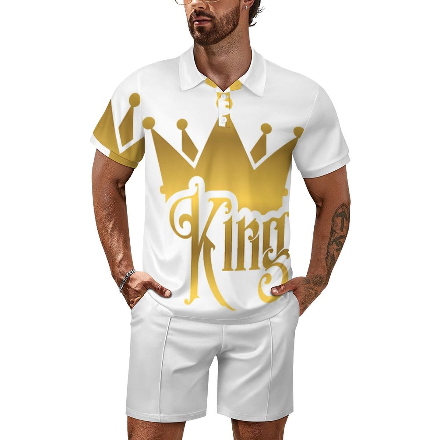 200gsm Short Sleeve Men's POLO Shirt Set A46TZ (All-Over Printing)