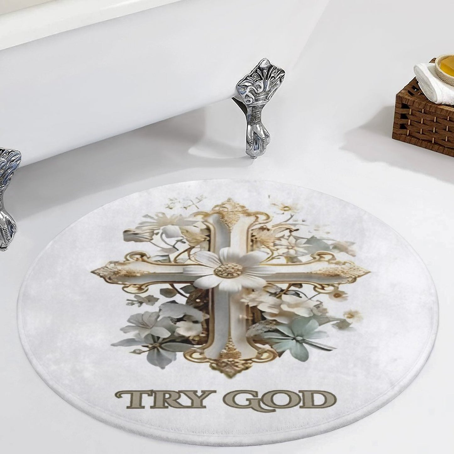 OVERSIZED Round Coral VELVET Warm Floor Mat-TRY GOD