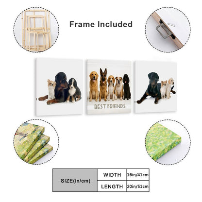 Vertical Multicolor Framed Wall Art-4:5 Aspect Ratio-BEST FRIENDS