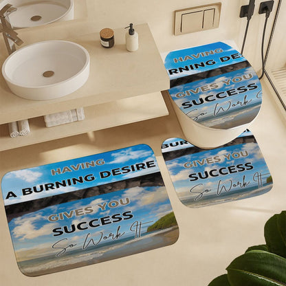 Coral Velvet Restroom Rug Set of 3-15.7"x23.6"/ 40x60cm