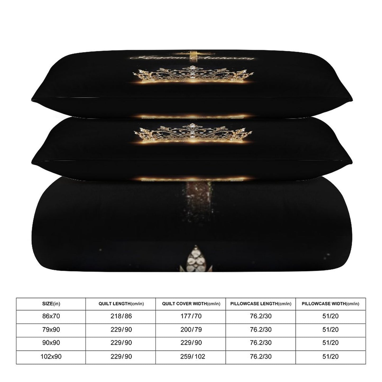 3-Piece Bedding Set-102"x90"/ 259x229cm (Dual-sided Printing)