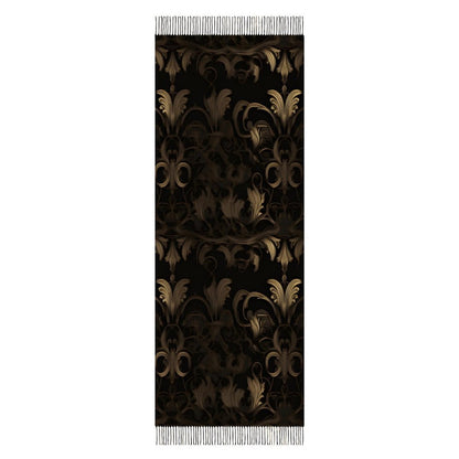BLACK & GOLD ACCENT Cashmere-like Tassel Scarf
