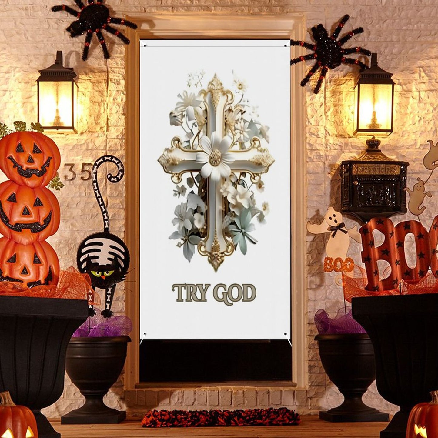 Decorative Door Curtain-35.43"×70.87 "/90x180cm-TRY GOD