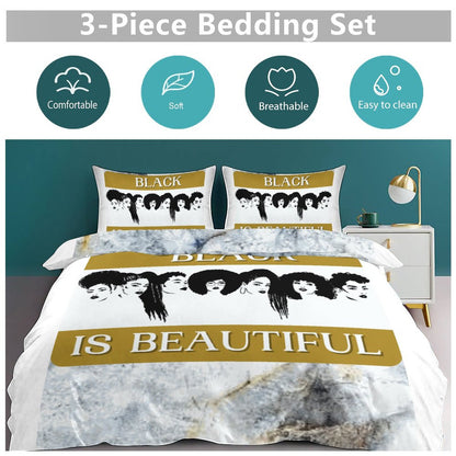 3-Piece Bedding Set-86"×70"/ 218×177cm (Dual-sidede Printing)