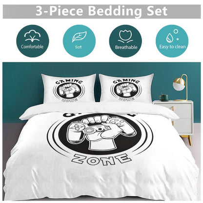 3-Piece Bedding Set-90"x90"/ 229x229cm (Dual-sided Printing)