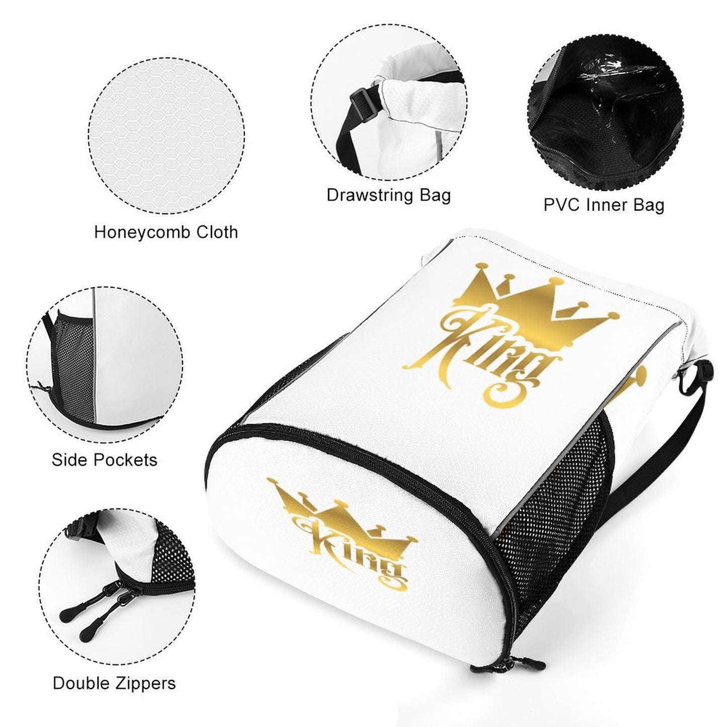 Waffle Cloth Sprots Drawstring Bag (Multi-Sites)