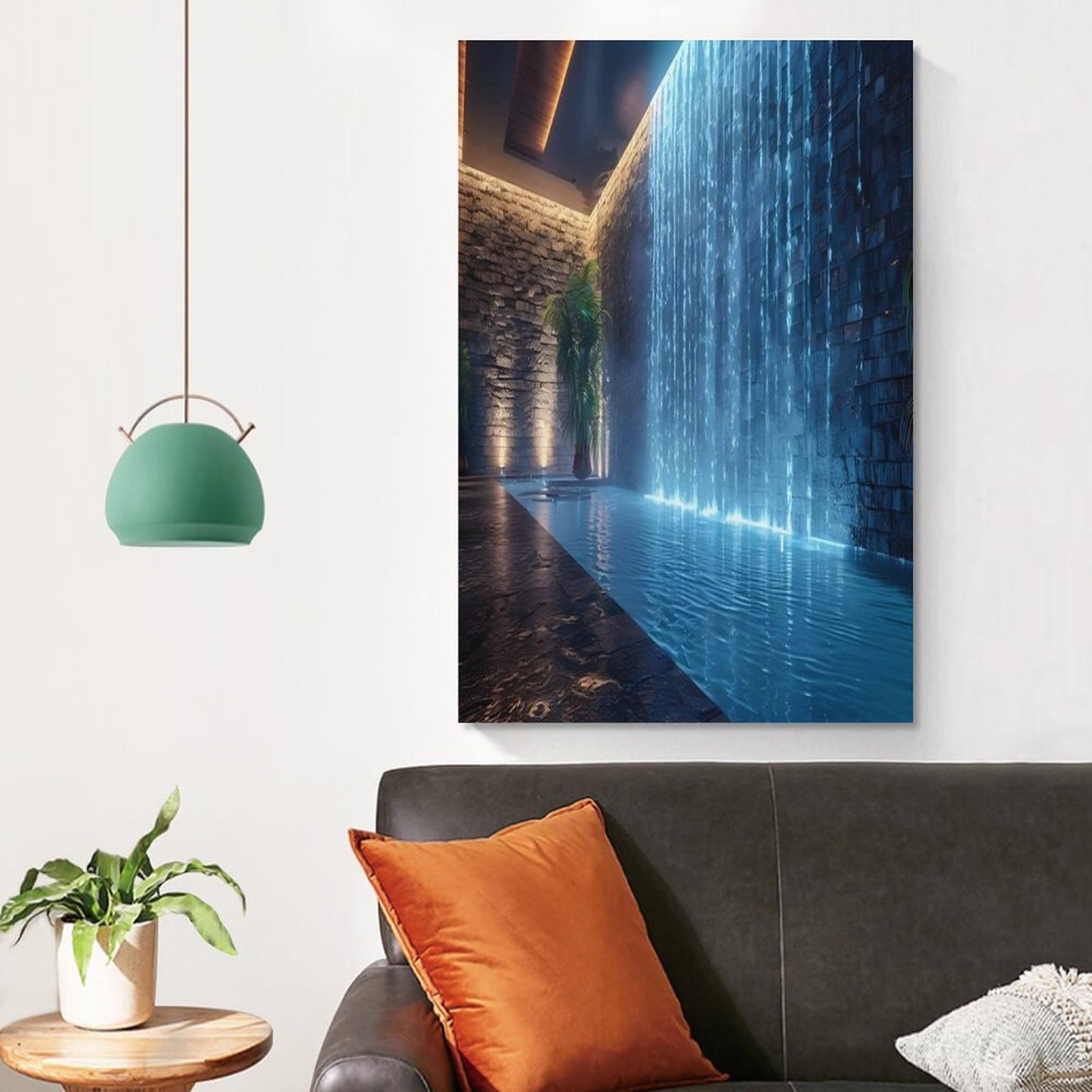 WALL WATERFALL Unframed Art Canvas (Vertical 2:3)-8x12 inch (smaller one)