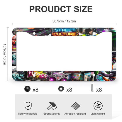 License Plate Frames with 4 Round Holes (1 Pair)