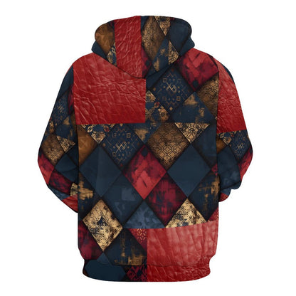 TRIANGLES & LEATHER Women's Hoodie with Double-layer Cap-SMALL-5XL