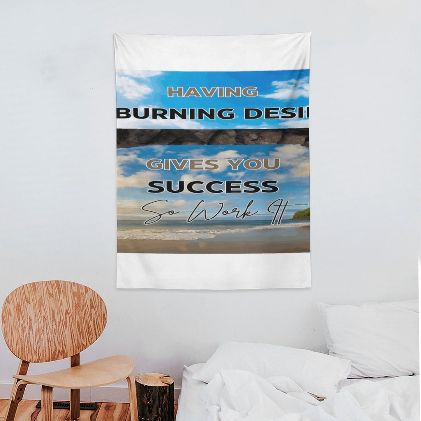 Wall Art with Vertical Tapestry