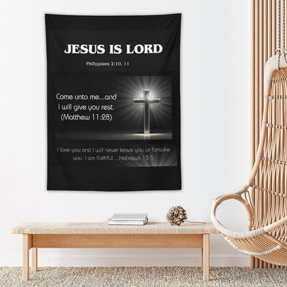 Wall Art with Vertical Tapestry