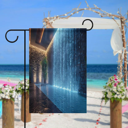 WALL WATERFALL Garden Flag (2 Pics on 2 Sides)-12"x18"