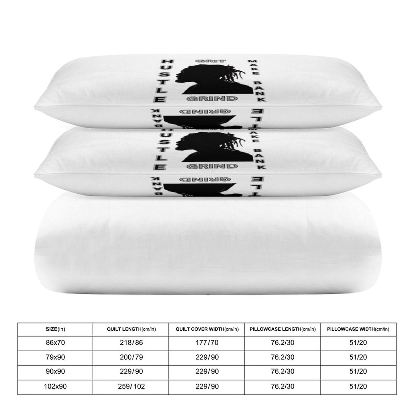 3-Piece Bedding Set-102"x90"/ 259x229cm (Dual-sided Printing)
