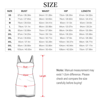 Slim Fit Spaghetti Strap Dress for Women(All-Over Printing)