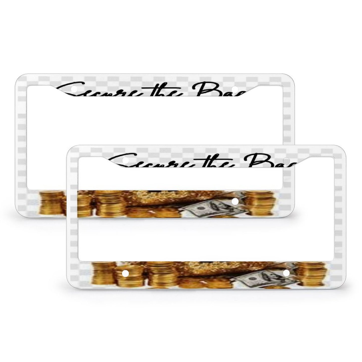 License Plate Frames with 4 Round Holes (1 Pair)